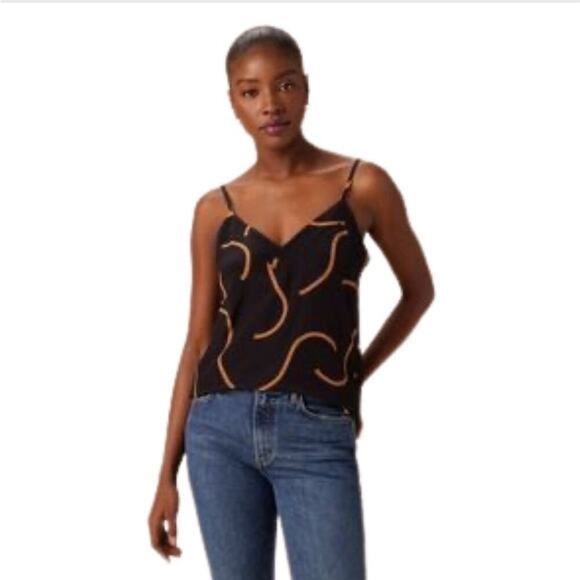 Amour Vert Tops - Amour Vert Barlow Washable Silk Cami in Waves Carmel Size 2x NWT